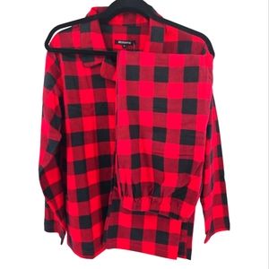 #followme NWT Pajama Set Size Small Buffalo Print Red & Black 100% Cotton
